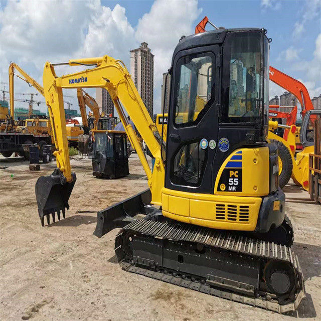 Kualitas tinggi 6 ton digunakan Jepang diimpor Komatsu pc 55 MR crawler excavator dengan jam kerja yang lebih pendek