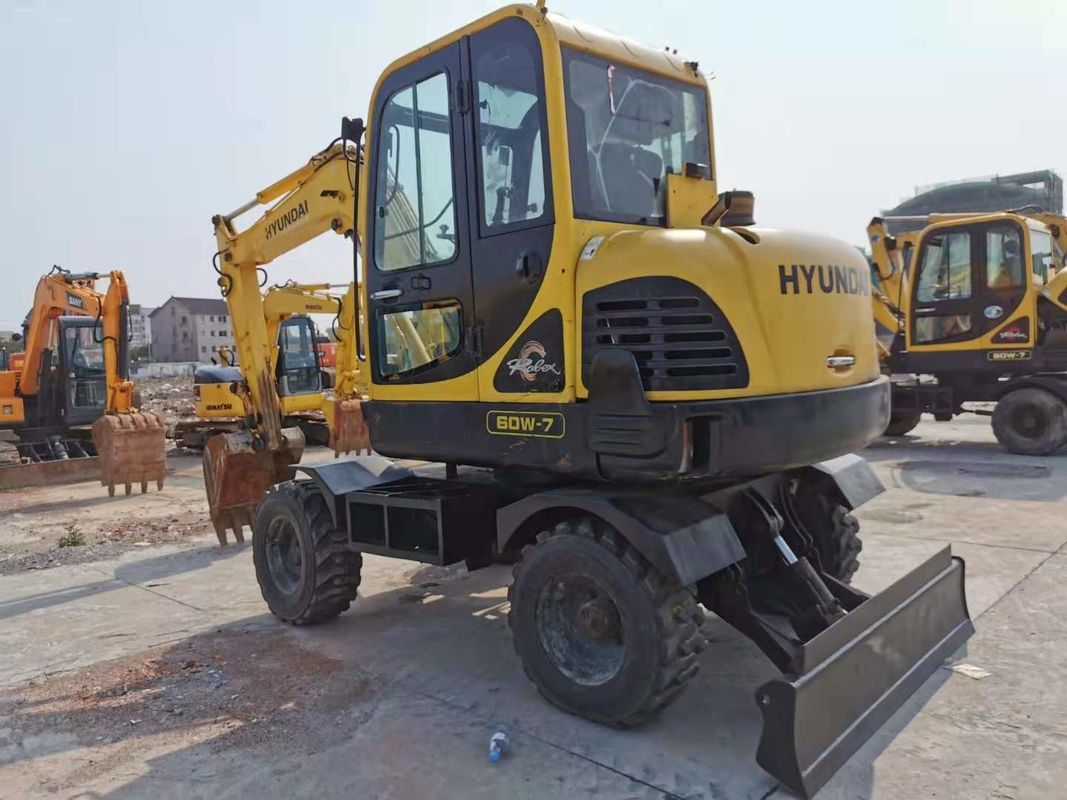 6 Ton Siap Bekerja Korea Diimpor Hyundai R60-7 Digunakan Roda Excavator