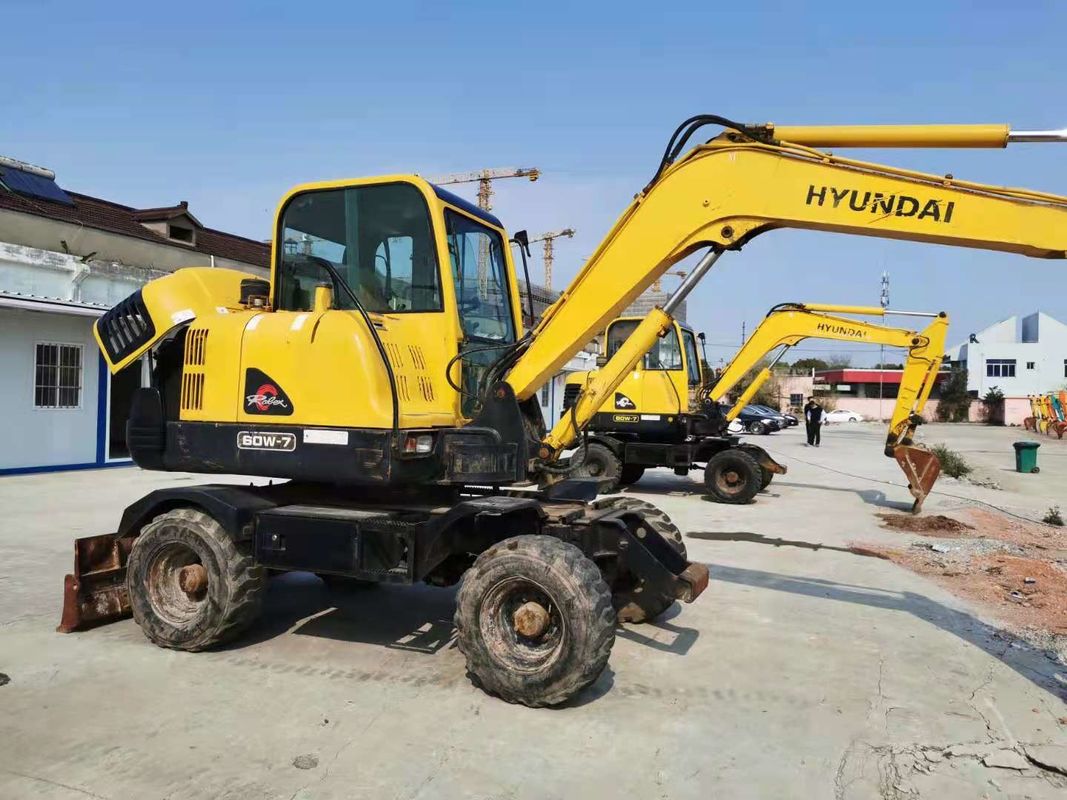 6 Ton Siap Bekerja Korea Diimpor Hyundai R60-7 Digunakan Roda Excavator