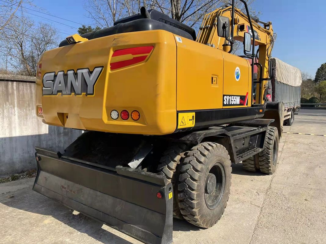 Siap Bekerja Cina Asli SANY SY155W Digunakan Roda Excavator TCD4.1 L4 Jenis mesin