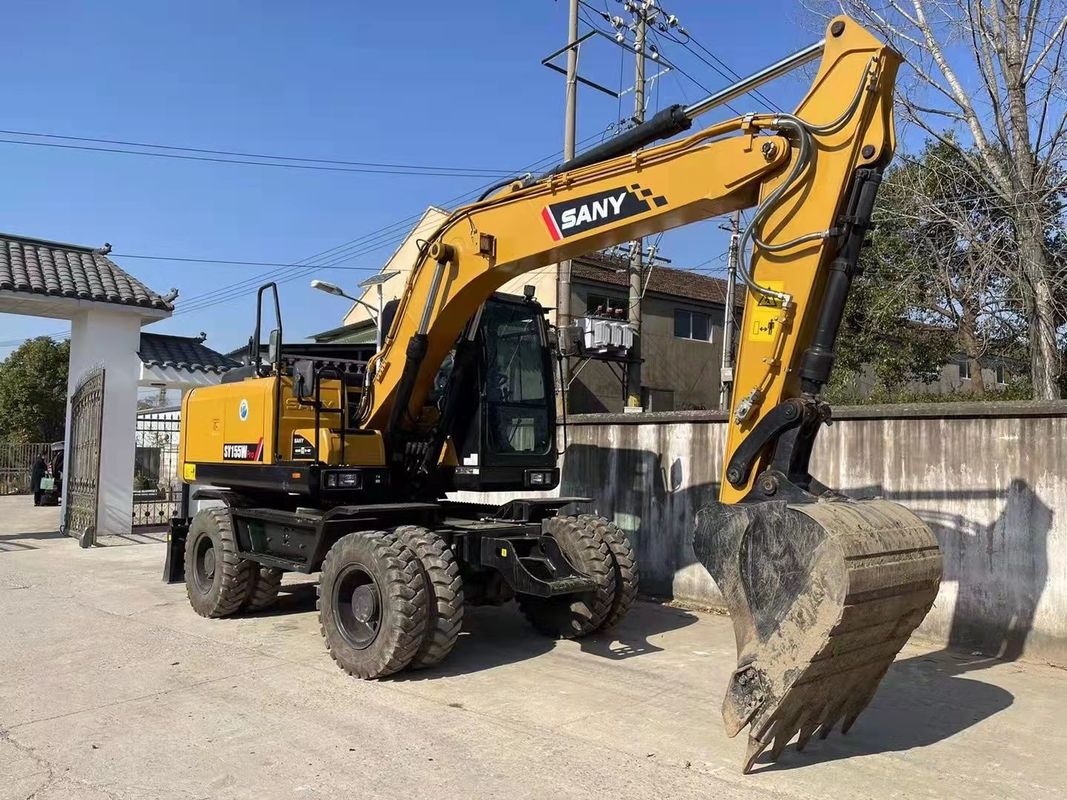 Siap Bekerja Cina Asli SANY SY155W Digunakan Roda Excavator TCD4.1 L4 Jenis mesin