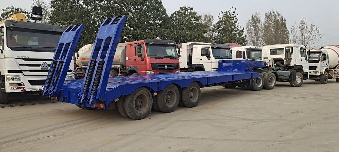Semi trailer dua poros dengan tempat tidur rendah dengan jarak rendah dan kapasitas beban yang kuat