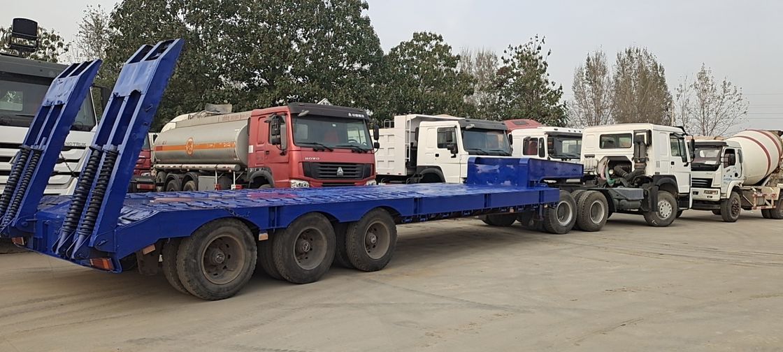 Semi trailer dua poros dengan tempat tidur rendah dengan jarak rendah dan kapasitas beban yang kuat