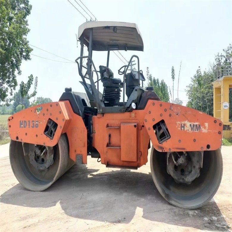 14 Ton digunakan HAMM HD130 Road Roller Diimpor dari AS untuk Highway Bridge Engineering