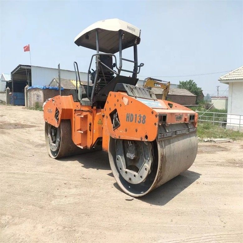 14 Ton digunakan HAMM HD130 Road Roller Diimpor dari AS untuk Highway Bridge Engineering